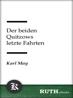 cover image of Der beiden Quitzows letzte Fahrten